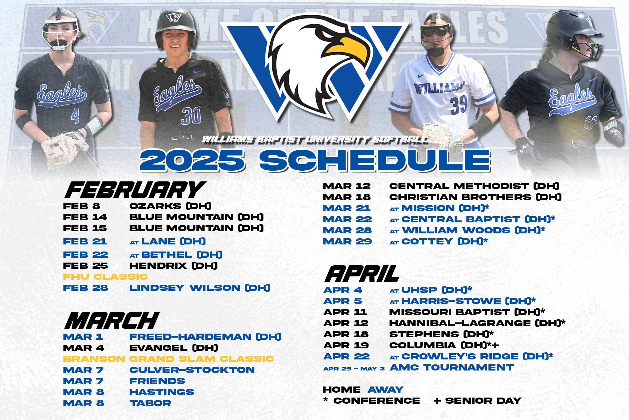 Williams Softball Reveals 2025 Schedule